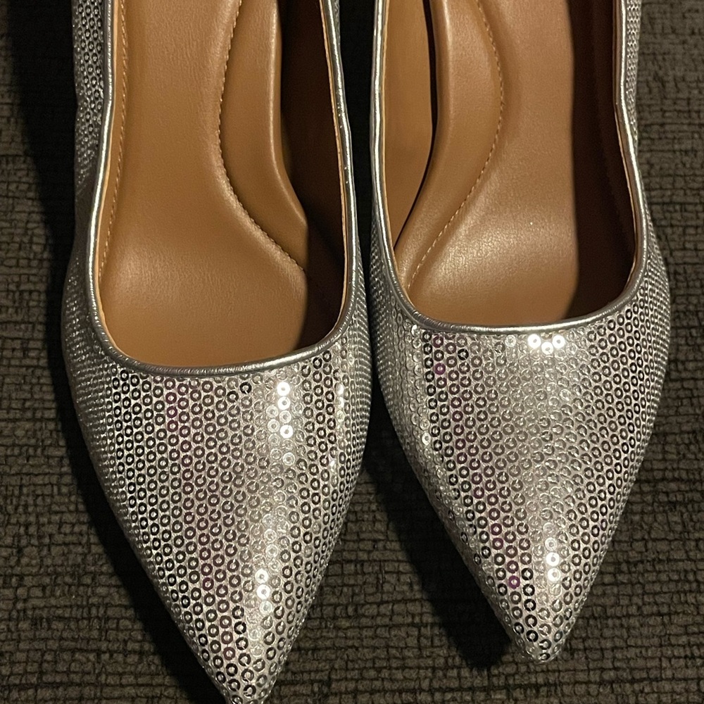 Nordstrom Rack Rk Paige Fab silver sequins Pumps